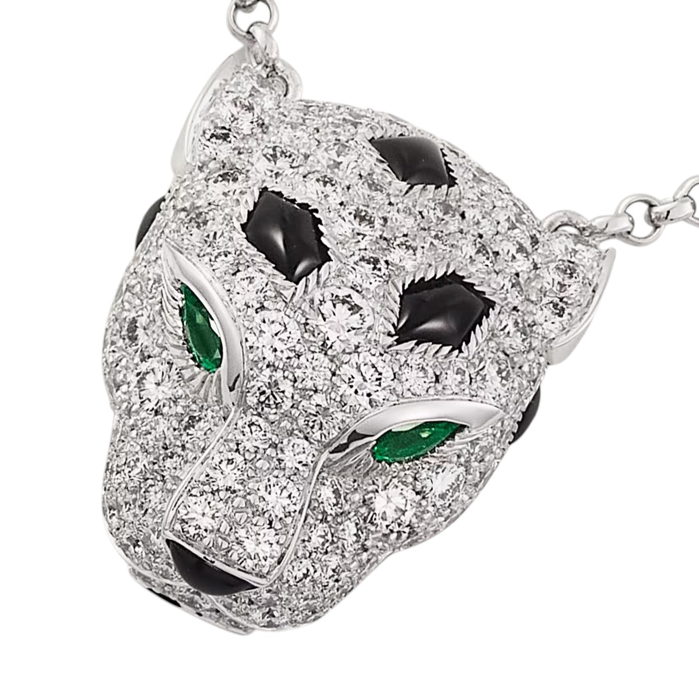 [Azure Tears]LEOPARD HEAD FULL PAVÉ DIAMOND PENDANT NECKLACE
