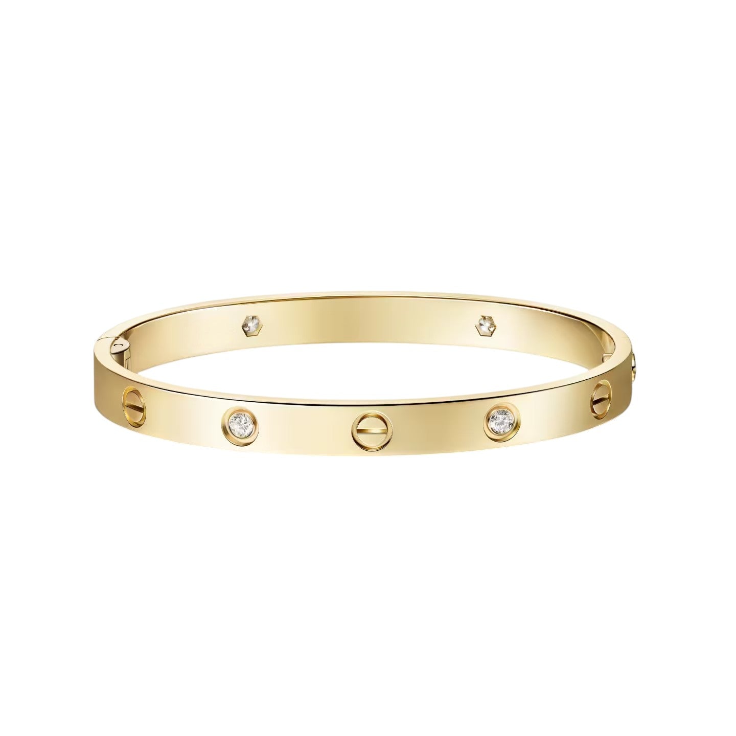 [Azure Tears]CLASSIC 6.1MM LOVE SINGLE-SCREW CLOSURE BANGLE - 4-DIAMOND