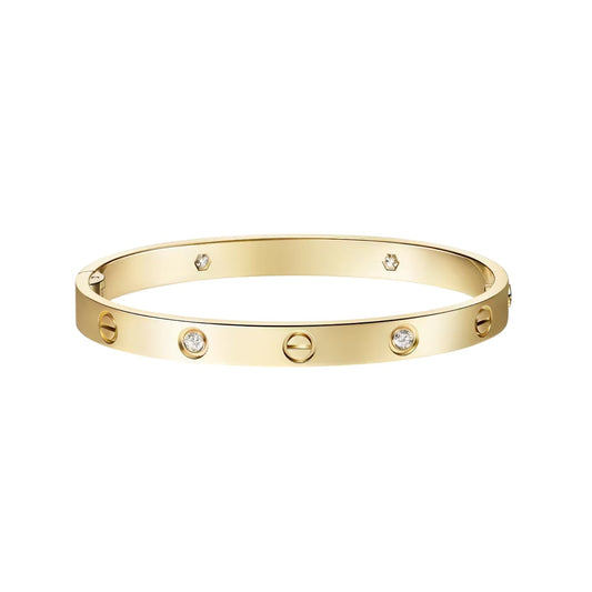 [Azure Tears]CLASSIC 6.1MM LOVE SINGLE-SCREW CLOSURE BANGLE - 4-DIAMOND