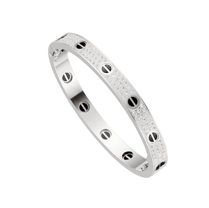 [Azure Tears]CLASSIC 6.1MM LOVE BANGLE - DIAMOND PAVÉ & BLACK CERAMIC