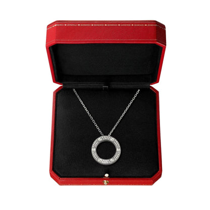 [Azure Tears]LOVE LARGE CIRCULAR PENDANT FULL-PAVÉ DIAMOND NECKLACE