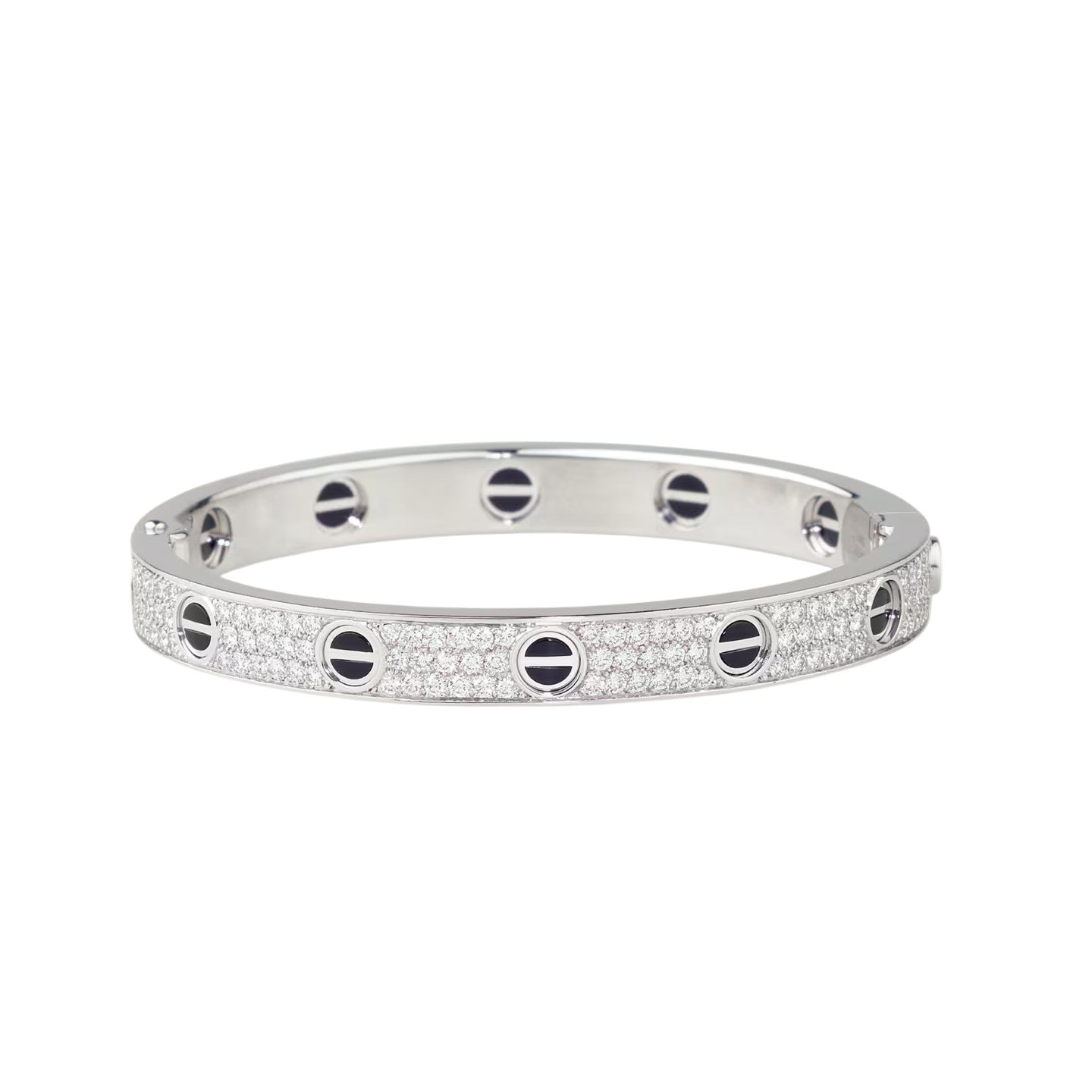 [Azure Tears]CLASSIC 6.1MM LOVE BANGLE - DIAMOND PAVÉ & BLACK CERAMIC