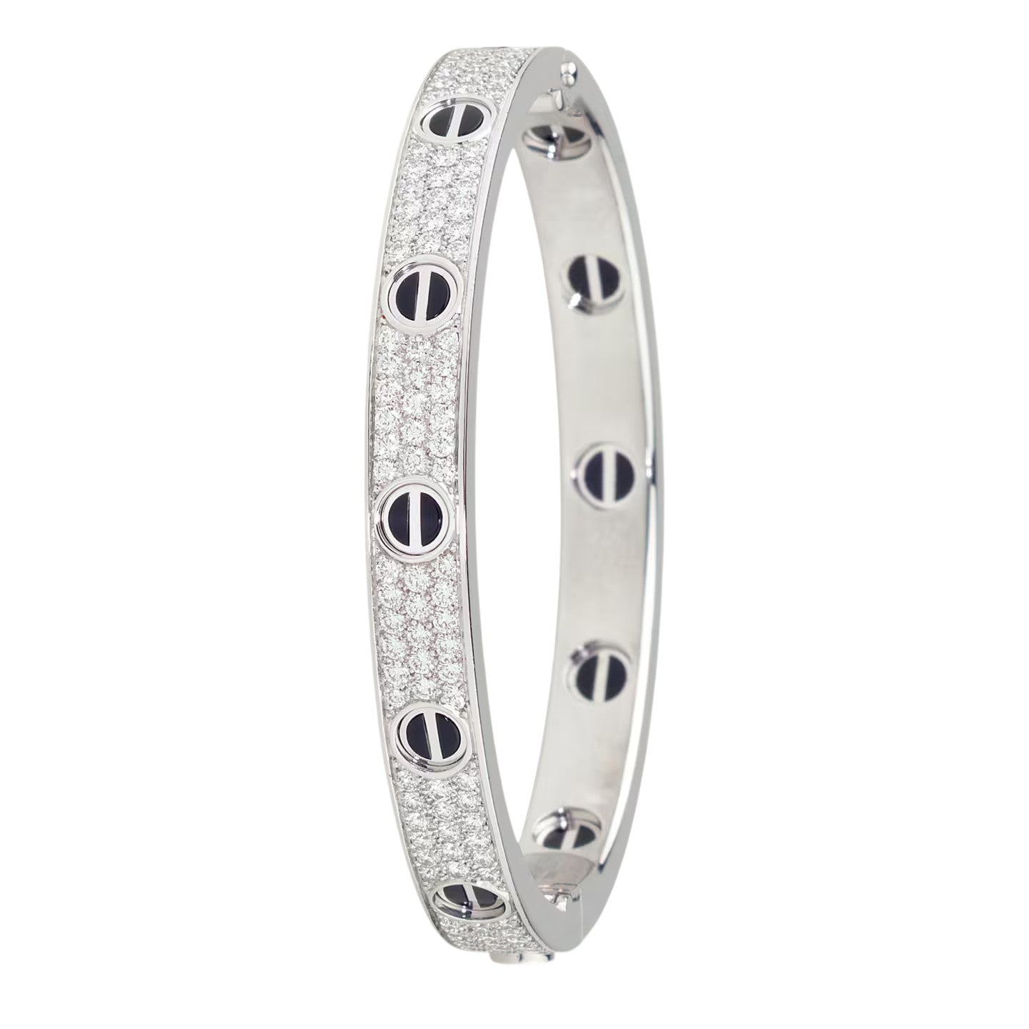 [Azure Tears]CLASSIC 6.1MM LOVE BANGLE - DIAMOND PAVÉ & BLACK CERAMIC