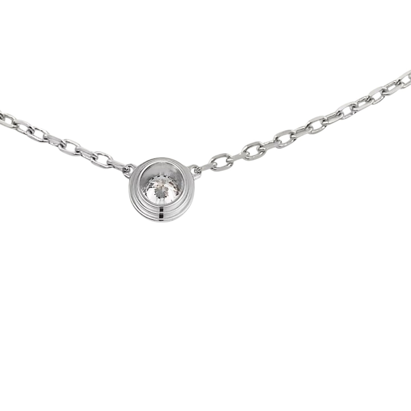 [Azure Tears]LOVE SCREW PENDANT SINGLE DIAMOND NECKLACE