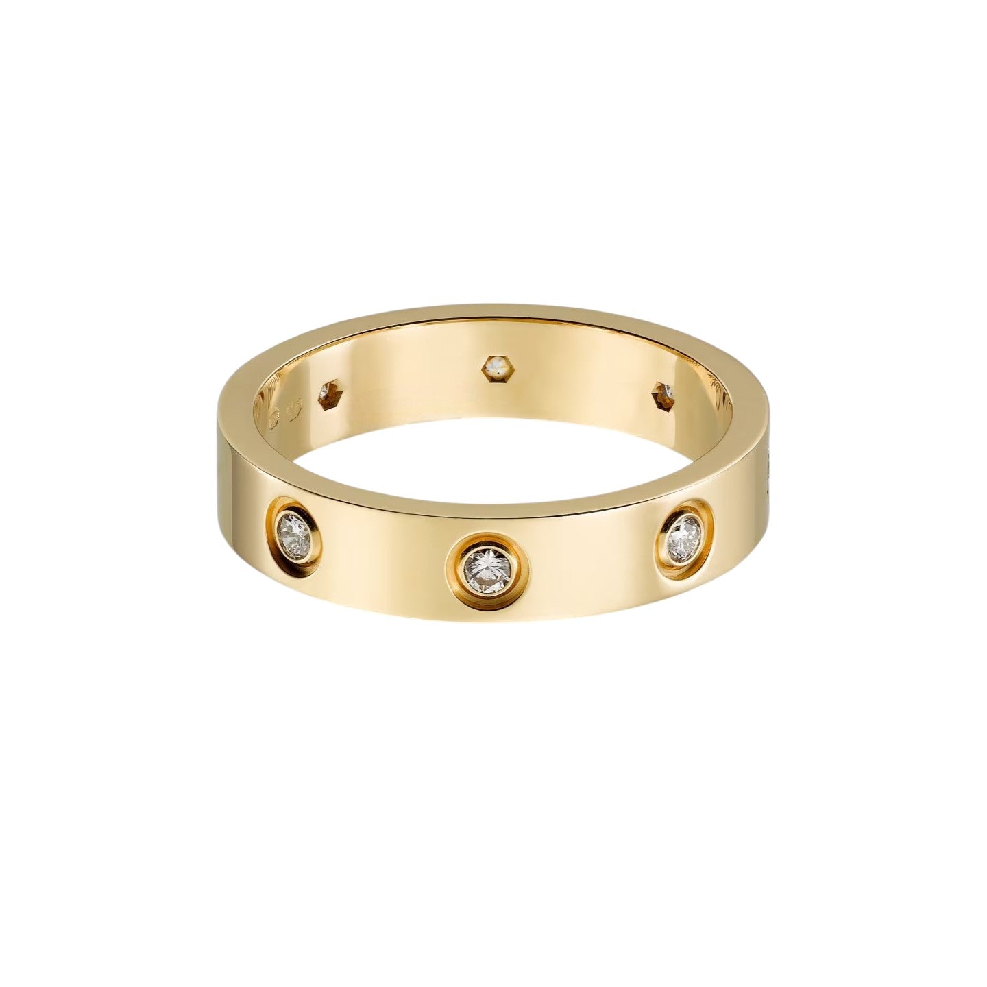 [Azure Tears]LOVE 4MM 8 DIAMONDS RING