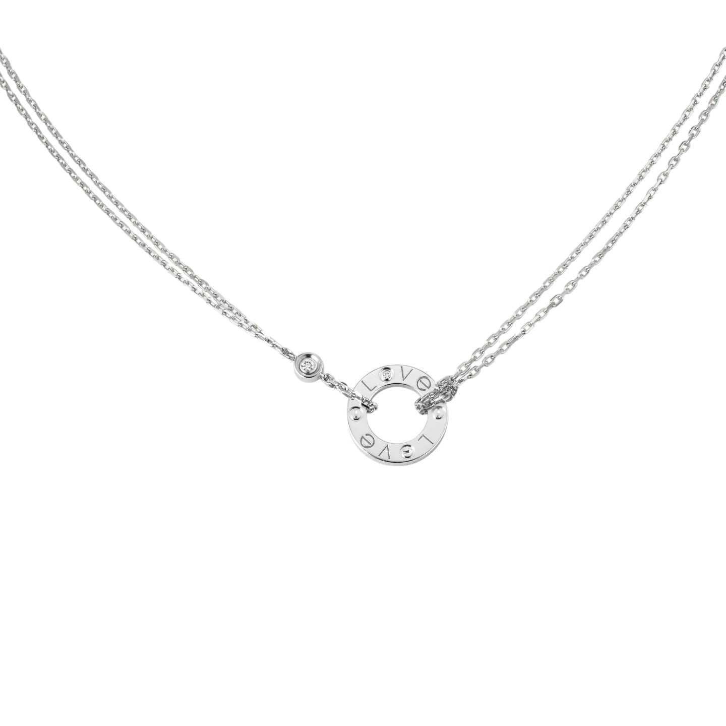 [Azure Tears]LOVE CIRCULAR PENDANT 2-DIAMOND NECKLACE