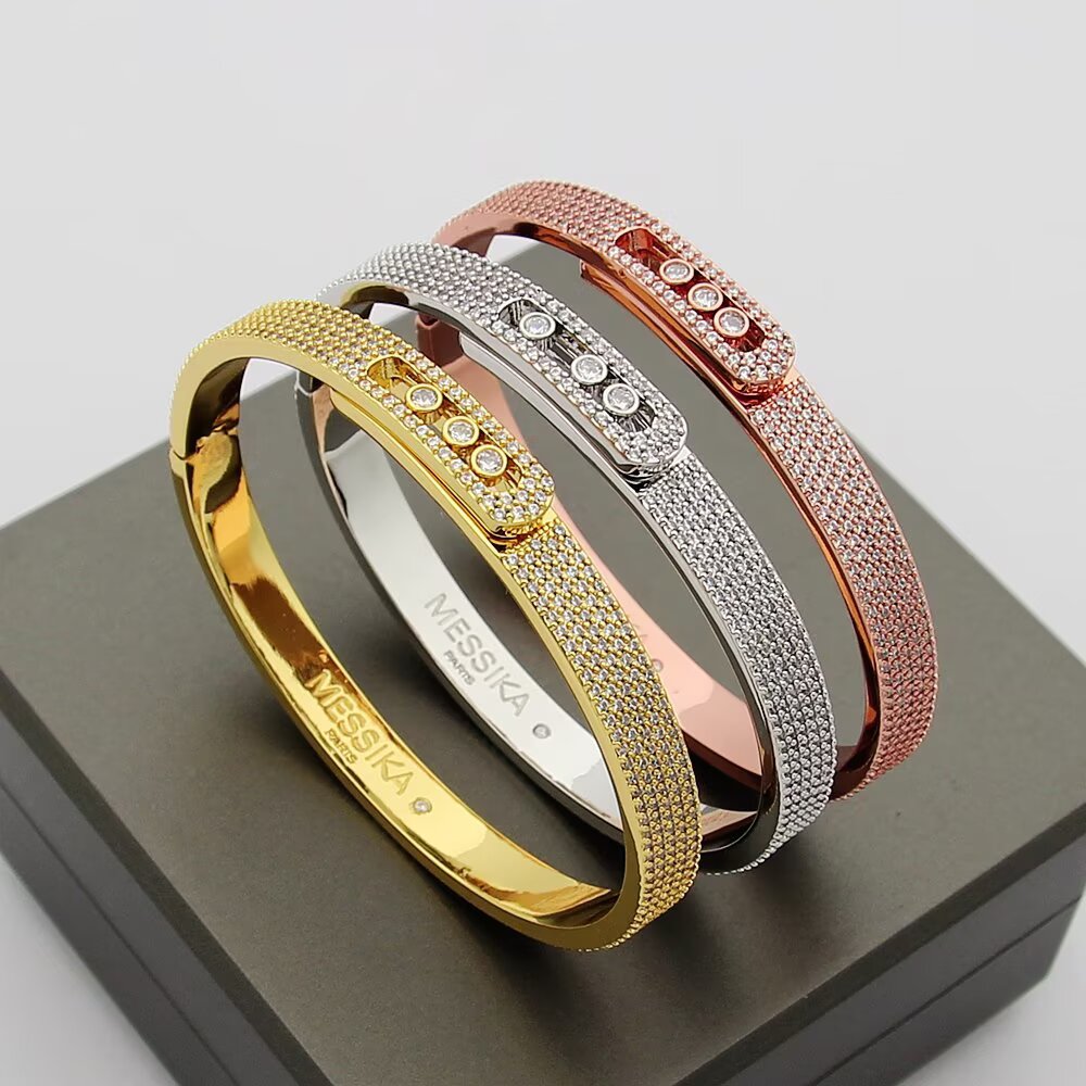 [Azure Tears]MOVE NOA FULL-PAVÉ DIAMOND BANGLE BRACELET