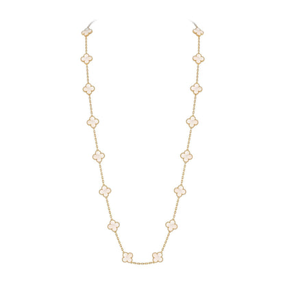 [Azure Tears]CLASSIC 20-MOTIF LUCKY CLOVER LONG NECKLACE GOLD COLLECTION