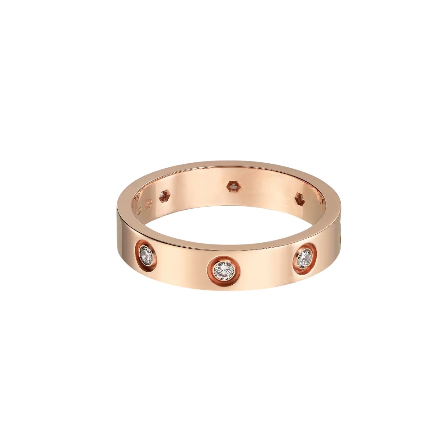 [Azure Tears]LOVE 4MM 8 DIAMONDS RING