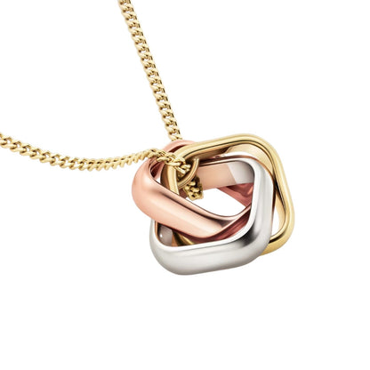 [Azure Tears]TRI-COLOR SQUARE RING NECKLACE