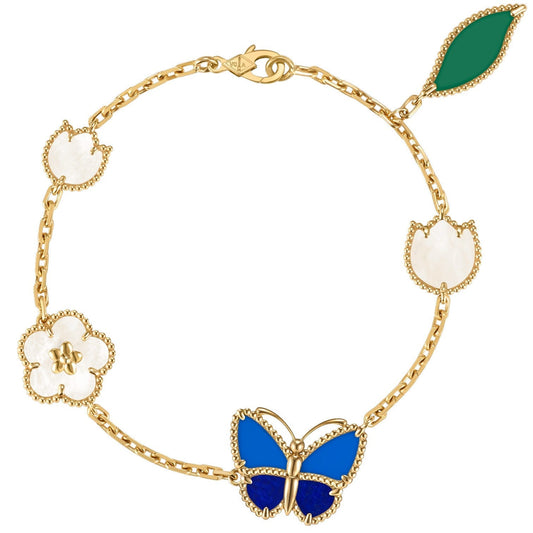 [Azure Tears]SPRING ENCHANTMENT BUTTERFLY & FLORAL CHARM BRACELET