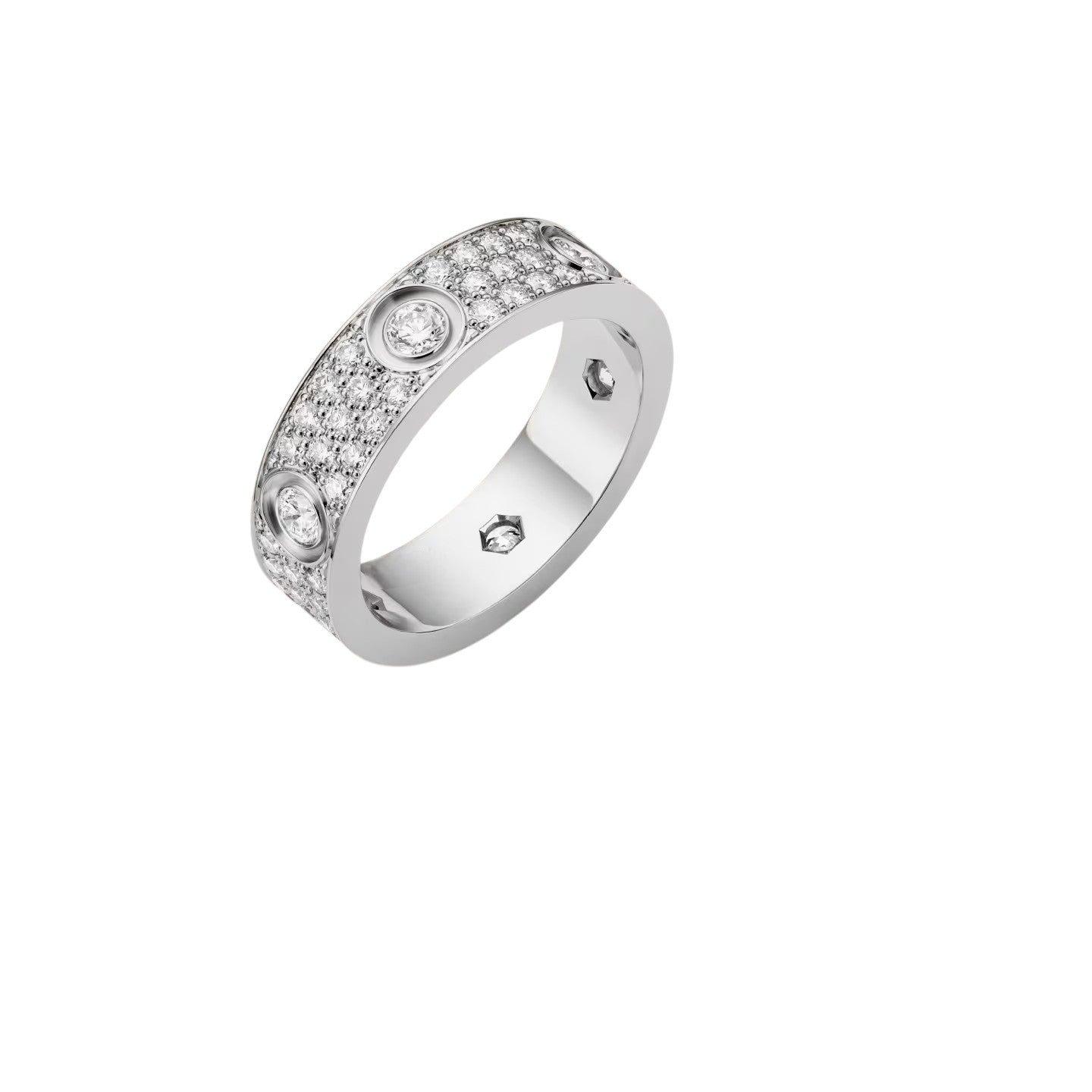 [Azure Tears]LOVE 5.5MM FULL-PAVÉ 6-DIAMOND RING
