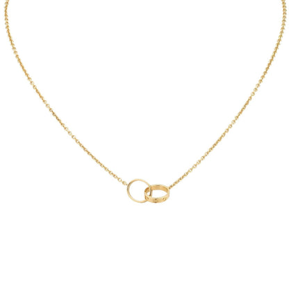 [Azure Tears]LOVE DOUBLE-RING INTERLOCKED NECKLACE
