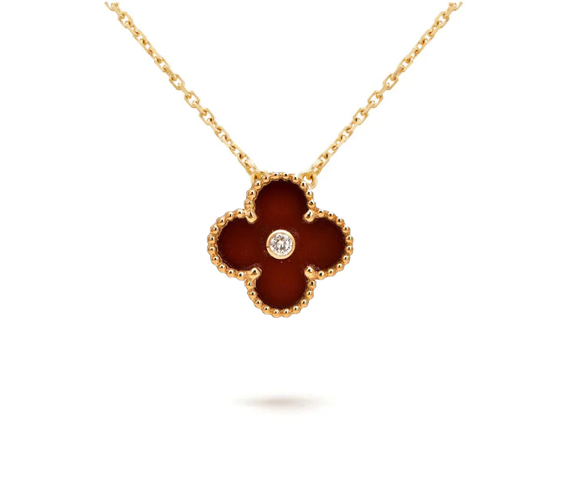 [Azure Tears]LIMITED EDITION CHRISTMAS CLOVER FLOWER NECKLACE - 15MM ANNUAL COLLECTIBLE PENDANT