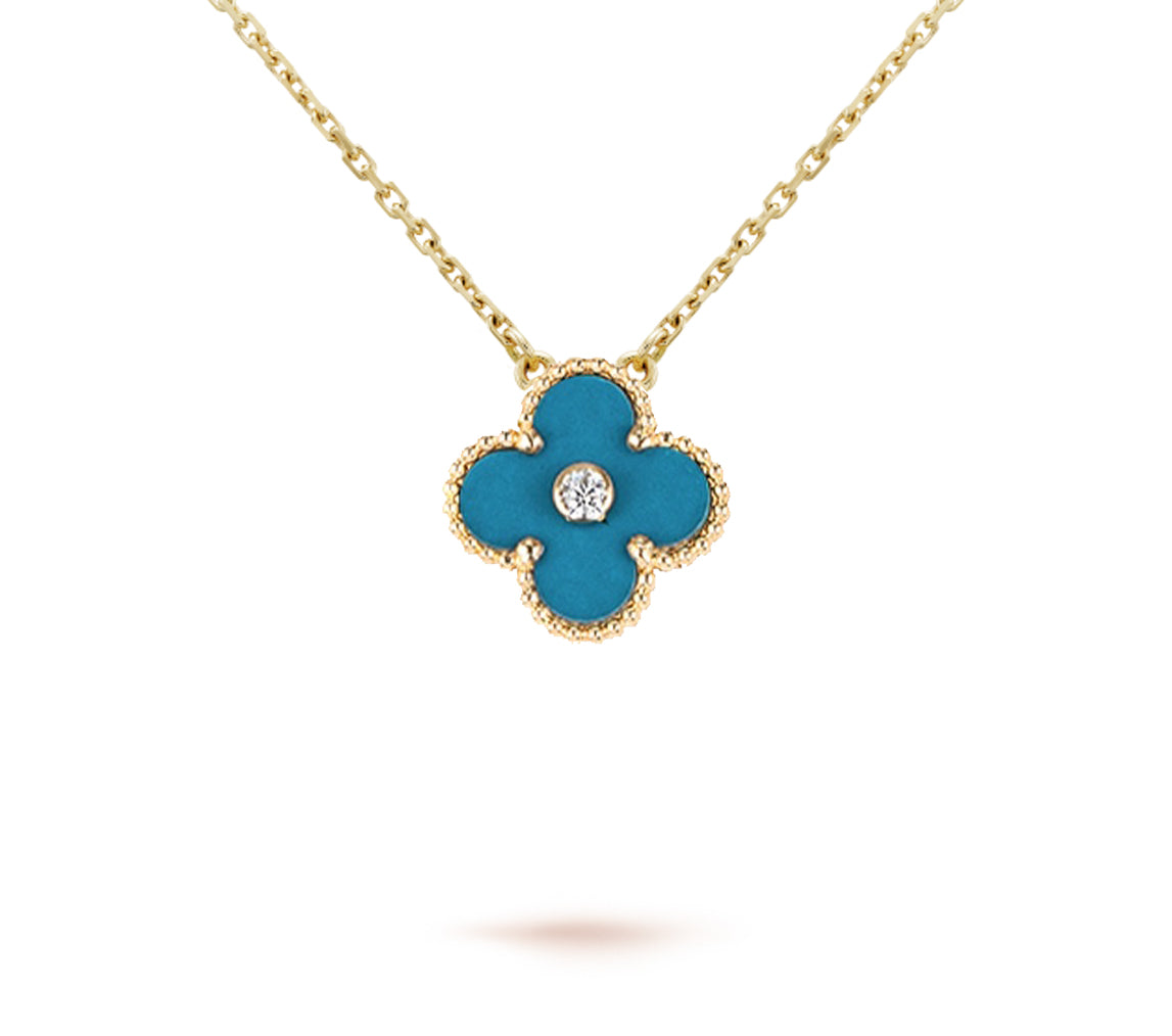 [Azure Tears]LIMITED EDITION CHRISTMAS CLOVER FLOWER NECKLACE - 15MM ANNUAL COLLECTIBLE PENDANT