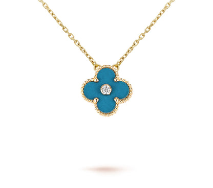 [Azure Tears]LIMITED EDITION CHRISTMAS CLOVER FLOWER NECKLACE - 15MM ANNUAL COLLECTIBLE PENDANT