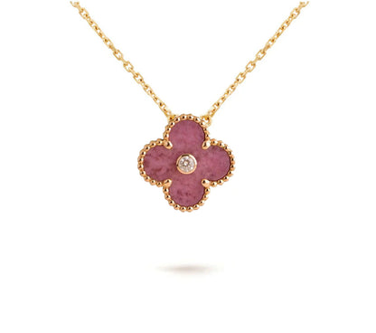 [Azure Tears]LIMITED EDITION CHRISTMAS CLOVER FLOWER NECKLACE - 15MM ANNUAL COLLECTIBLE PENDANT