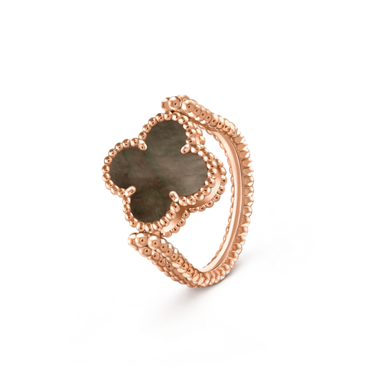 [Azure Tears]LUCKY CLOVER ROSE GOLD REVERSIBLE RING