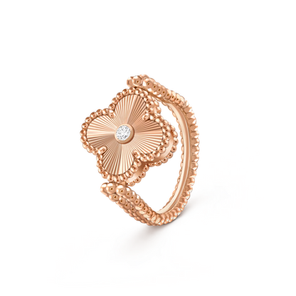 [Azure Tears]LUCKY CLOVER ROSE GOLD REVERSIBLE RING