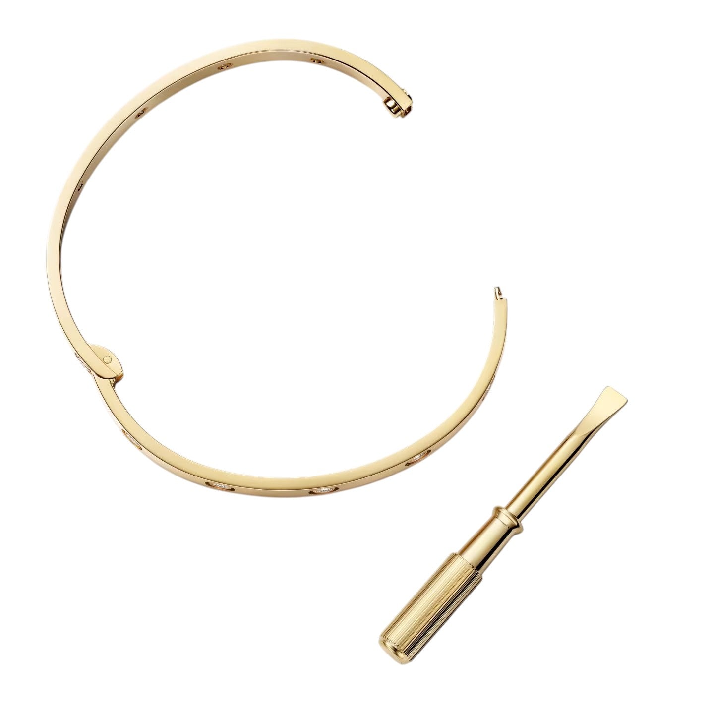 [Azure Tears]CLASSIC 6.1MM LOVE SINGLE-SCREW CLOSURE BANGLE - 10-DIAMOND