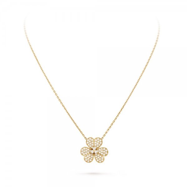 [Azure Tears]PAVÉ DIAMOND FLOWER CHARM NECKLACE