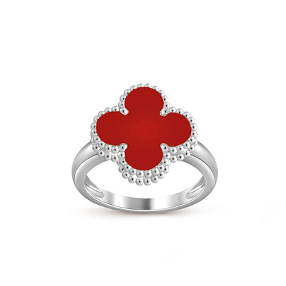 [Azure Tears]LUCKY CLOVER VINTAGE WHITE GOLD RING COLLECTION