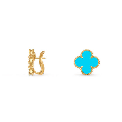[Azure Tears]15MM CLOVER FLOWER STUD EARRINGS GOLD COLLECTION