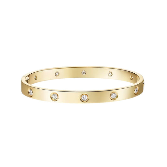 [Azure Tears]CLASSIC 6.1MM LOVE SINGLE-SCREW CLOSURE BANGLE - 10-DIAMOND