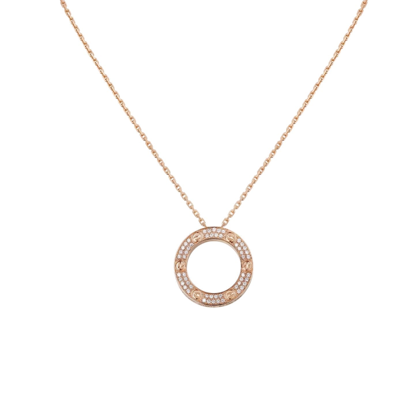 [Azure Tears]LOVE LARGE CIRCULAR PENDANT FULL-PAVÉ DIAMOND NECKLACE