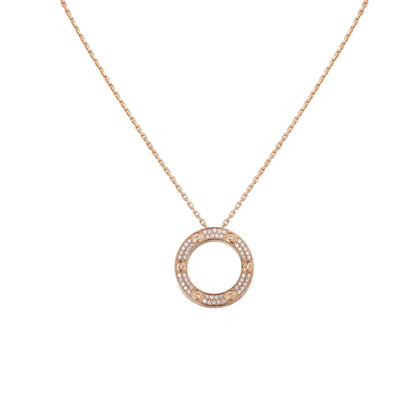 [Azure Tears]LOVE LARGE CIRCULAR PENDANT FULL-PAVÉ DIAMOND NECKLACE