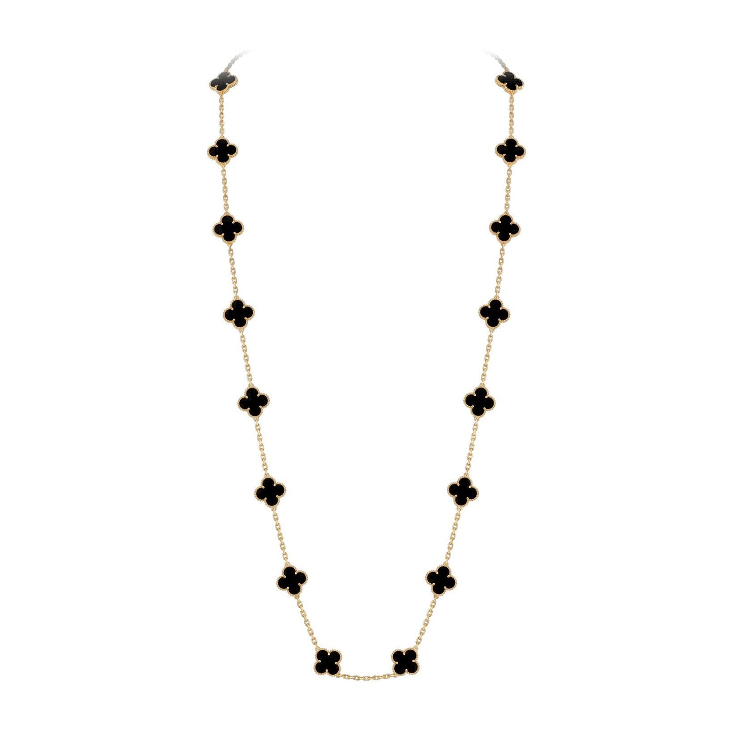[Azure Tears]CLASSIC 20-MOTIF LUCKY CLOVER LONG NECKLACE GOLD COLLECTION