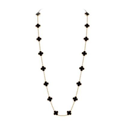 [Azure Tears]CLASSIC 20-MOTIF LUCKY CLOVER LONG NECKLACE GOLD COLLECTION