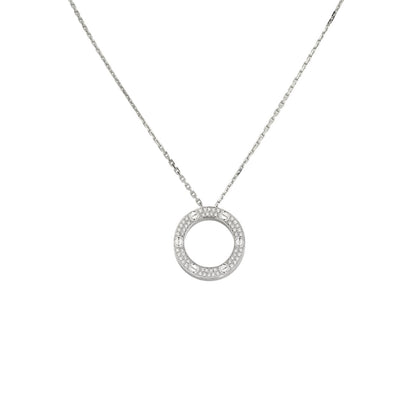 [Azure Tears]LOVE LARGE CIRCULAR PENDANT FULL-PAVÉ DIAMOND NECKLACE
