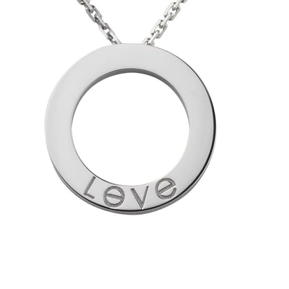 [Azure Tears]LOVE LARGE CIRCULAR PENDANT 3-DIAMOND NECKLACE