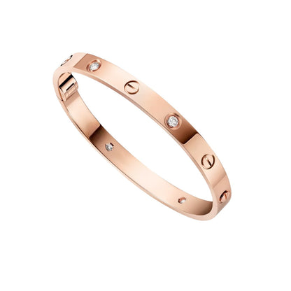[Azure Tears]CLASSIC 6.1MM LOVE SINGLE-SCREW CLOSURE BANGLE - 4-DIAMOND