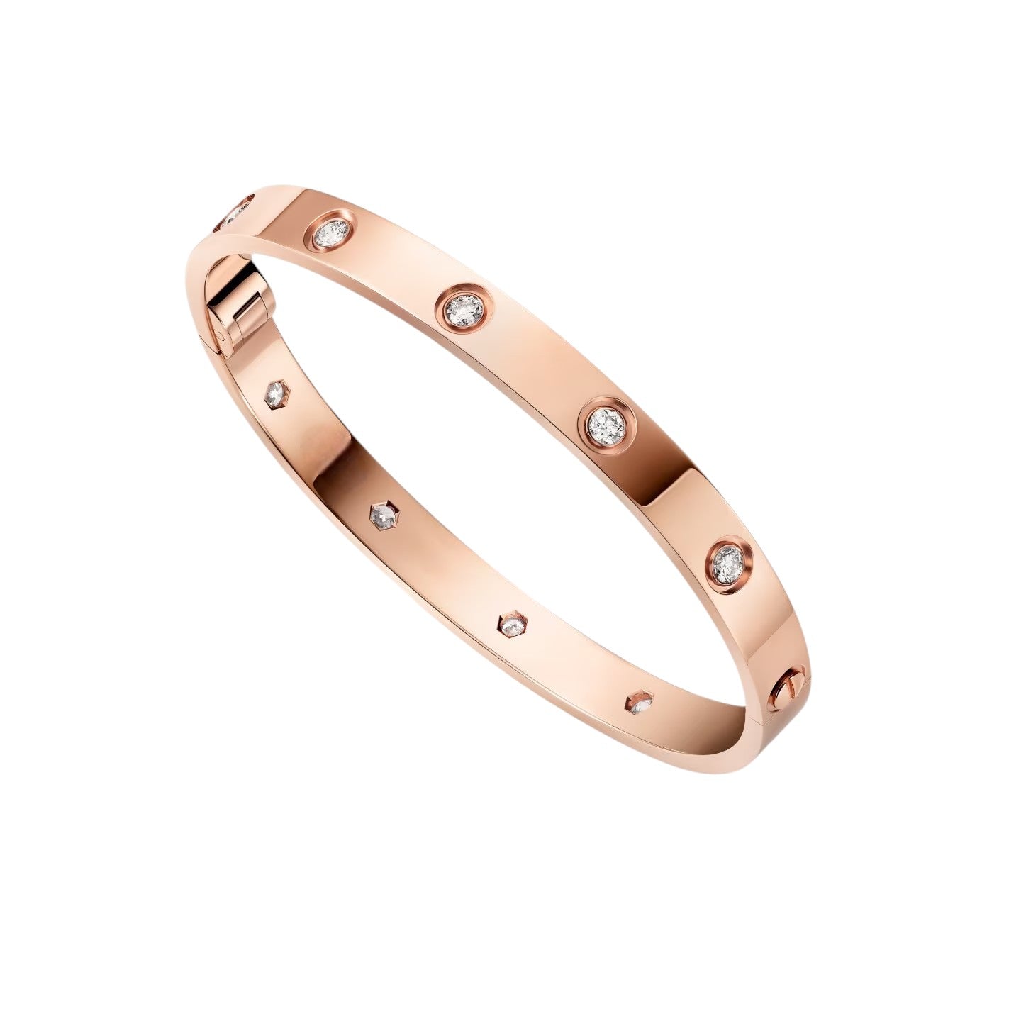 [Azure Tears]CLASSIC 6.1MM LOVE SINGLE-SCREW CLOSURE BANGLE - 10-DIAMOND
