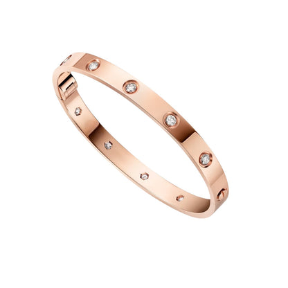 [Azure Tears]CLASSIC 6.1MM LOVE SINGLE-SCREW CLOSURE BANGLE - 10-DIAMOND