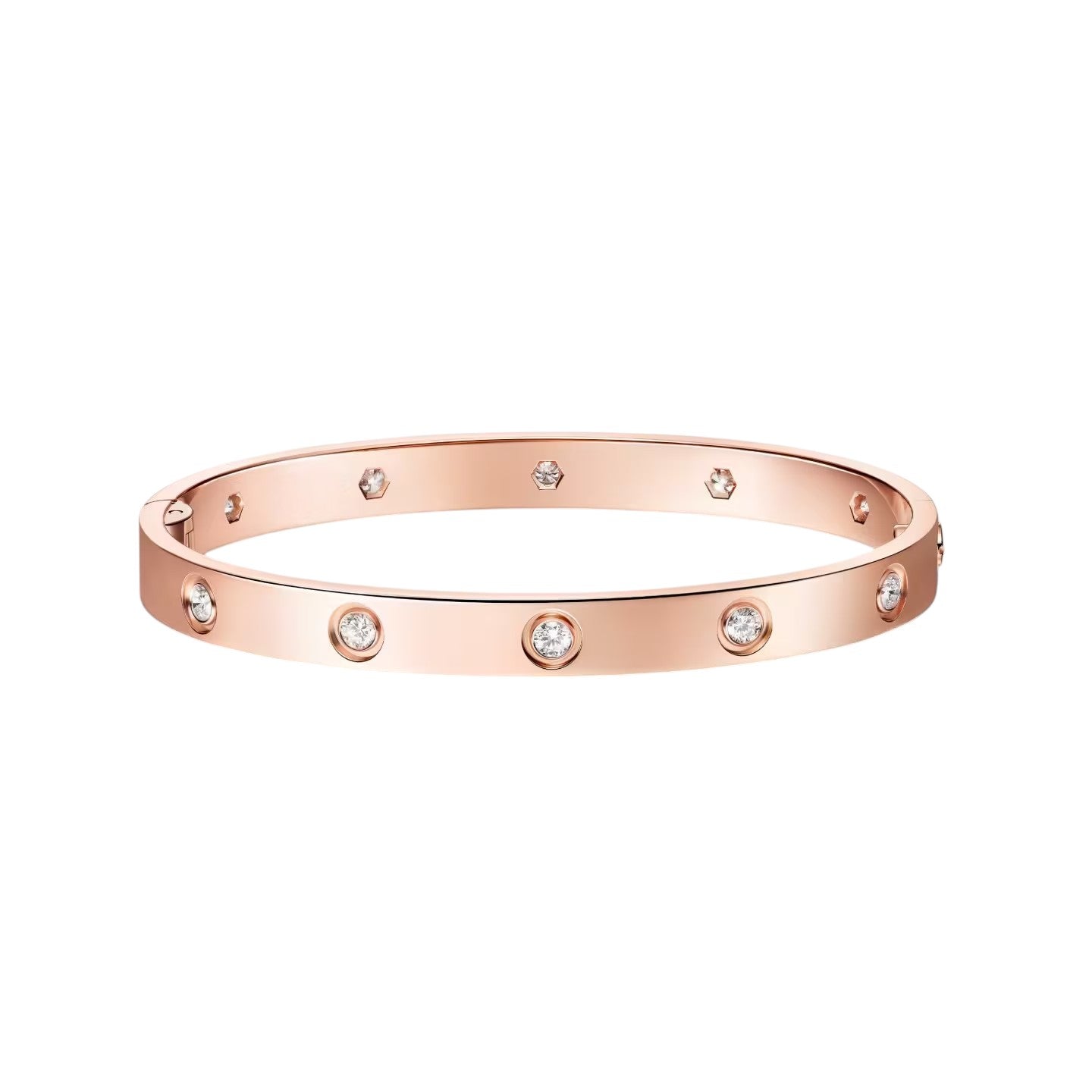[Azure Tears]CLASSIC 6.1MM LOVE SINGLE-SCREW CLOSURE BANGLE - 10-DIAMOND