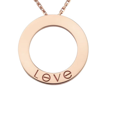 [Azure Tears]LOVE LARGE CIRCULAR PENDANT 3-DIAMOND NECKLACE