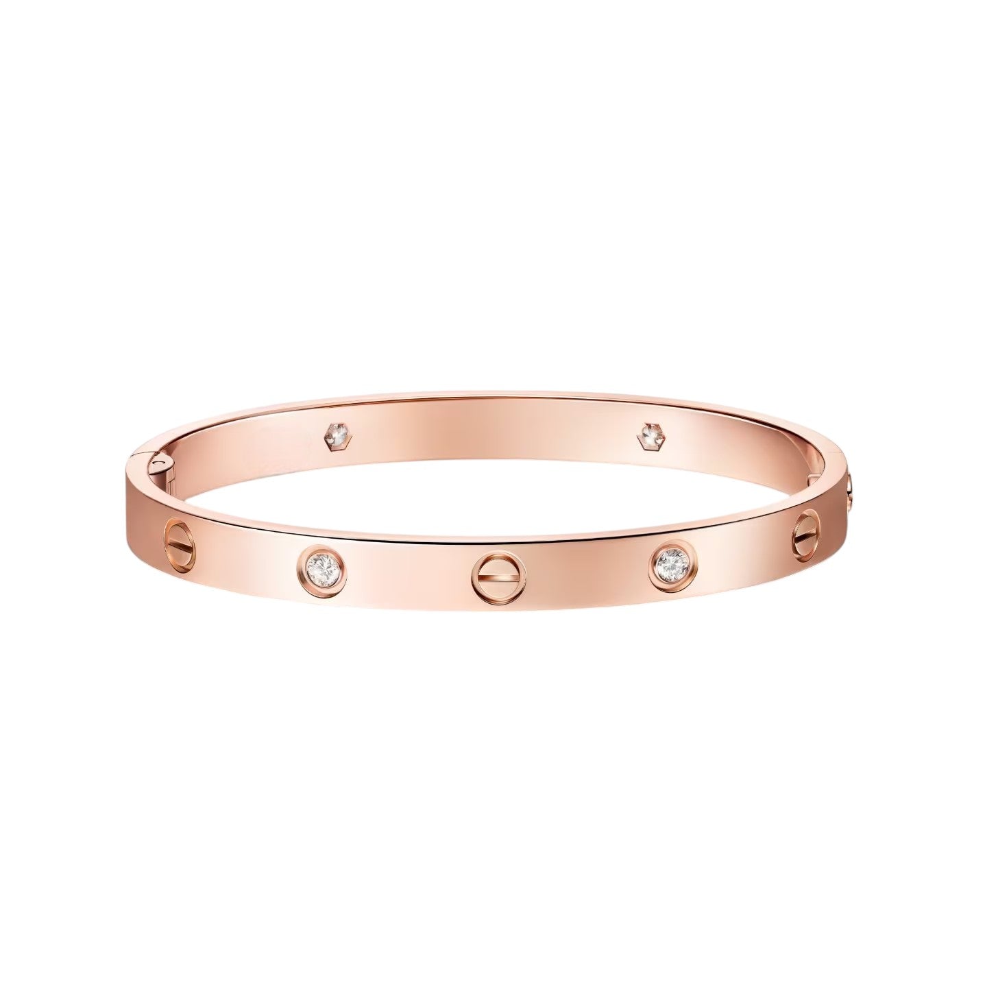 [Azure Tears]CLASSIC 6.1MM LOVE SINGLE-SCREW CLOSURE BANGLE - 4-DIAMOND