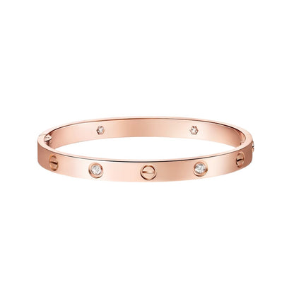 [Azure Tears]CLASSIC 6.1MM LOVE SINGLE-SCREW CLOSURE BANGLE - 4-DIAMOND