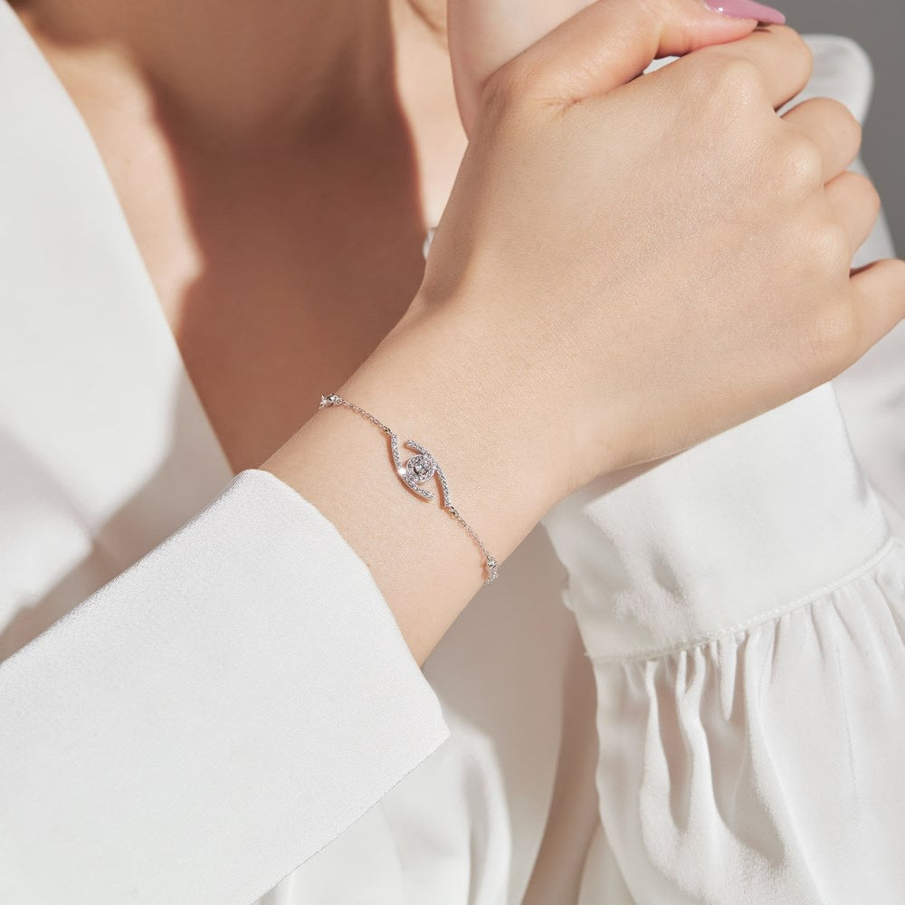 [Azure Tears]LUCKY EYE PAVÉ-SET DIAMOND BRACELET