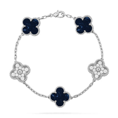 [Azure Tears]LUCKY CLOVER 5-MOTIF BRACELET - PIETERSITE COLLECTION