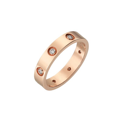 [Azure Tears]LOVE 4MM 8 DIAMONDS RING