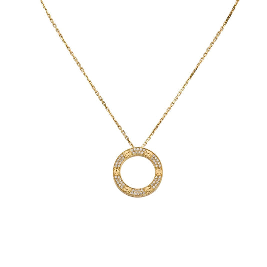 [Azure Tears]LOVE LARGE CIRCULAR PENDANT FULL-PAVÉ DIAMOND NECKLACE