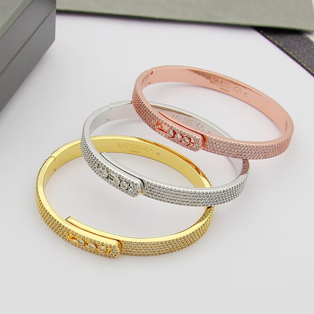 [Azure Tears]MOVE NOA FULL-PAVÉ DIAMOND BANGLE BRACELET