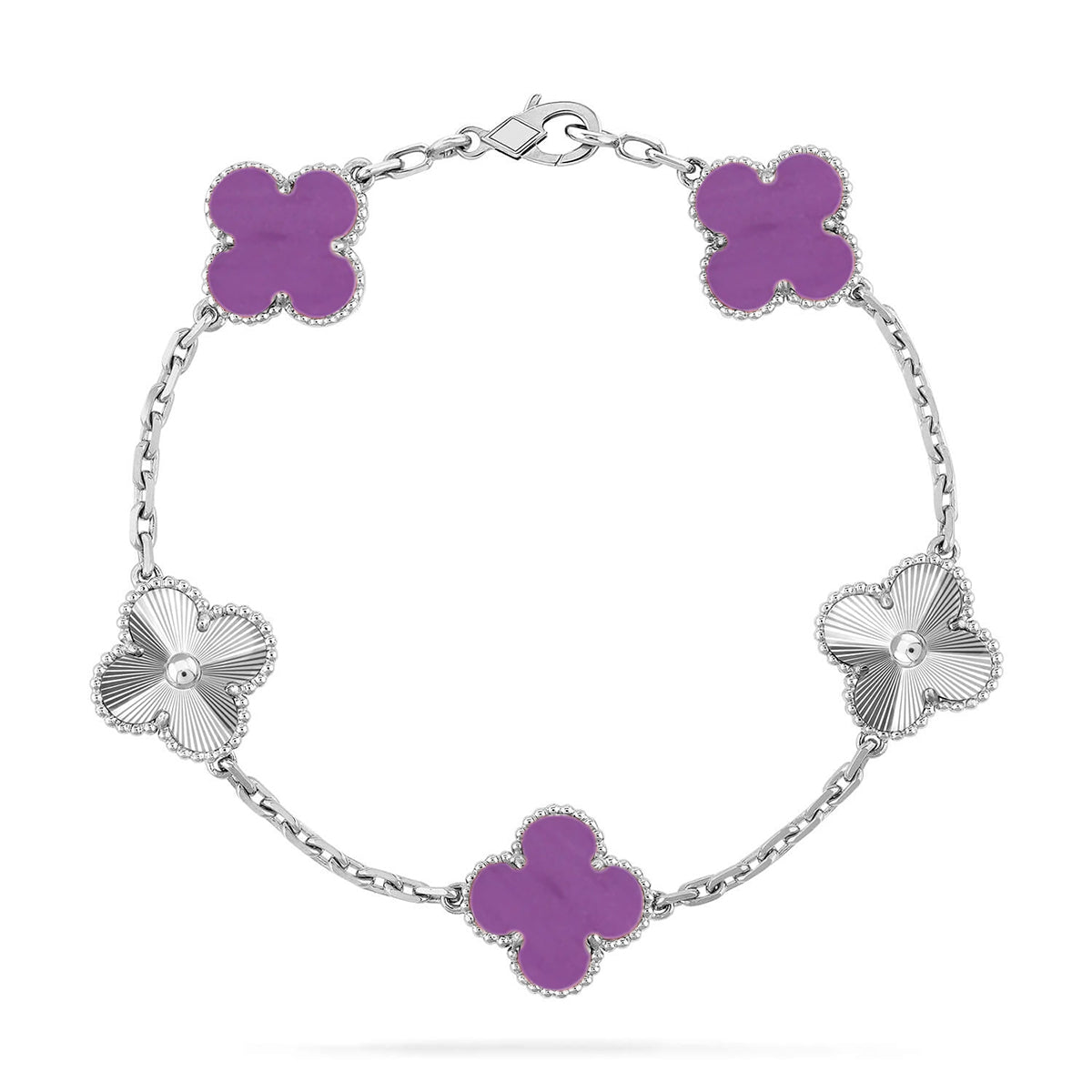 [Azure Tears]LUCKY CLOVER 5-MOTIF BRACELET - VIOLET COLLECTION