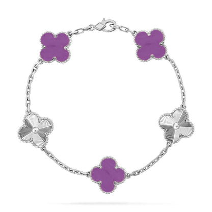 [Azure Tears]LUCKY CLOVER 5-MOTIF BRACELET - VIOLET COLLECTION