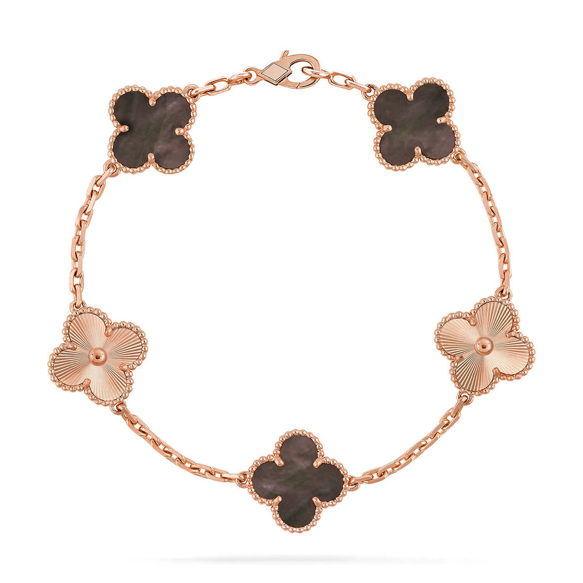 [Azure Tears]LUCKY CLOVER 5-MOTIF BRACELET - GREY MOTHER-OF-PEARL COLLECTION