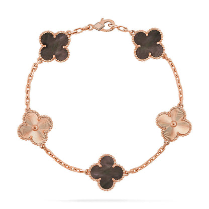 [Azure Tears]LUCKY CLOVER 5-MOTIF BRACELET - GREY MOTHER-OF-PEARL COLLECTION